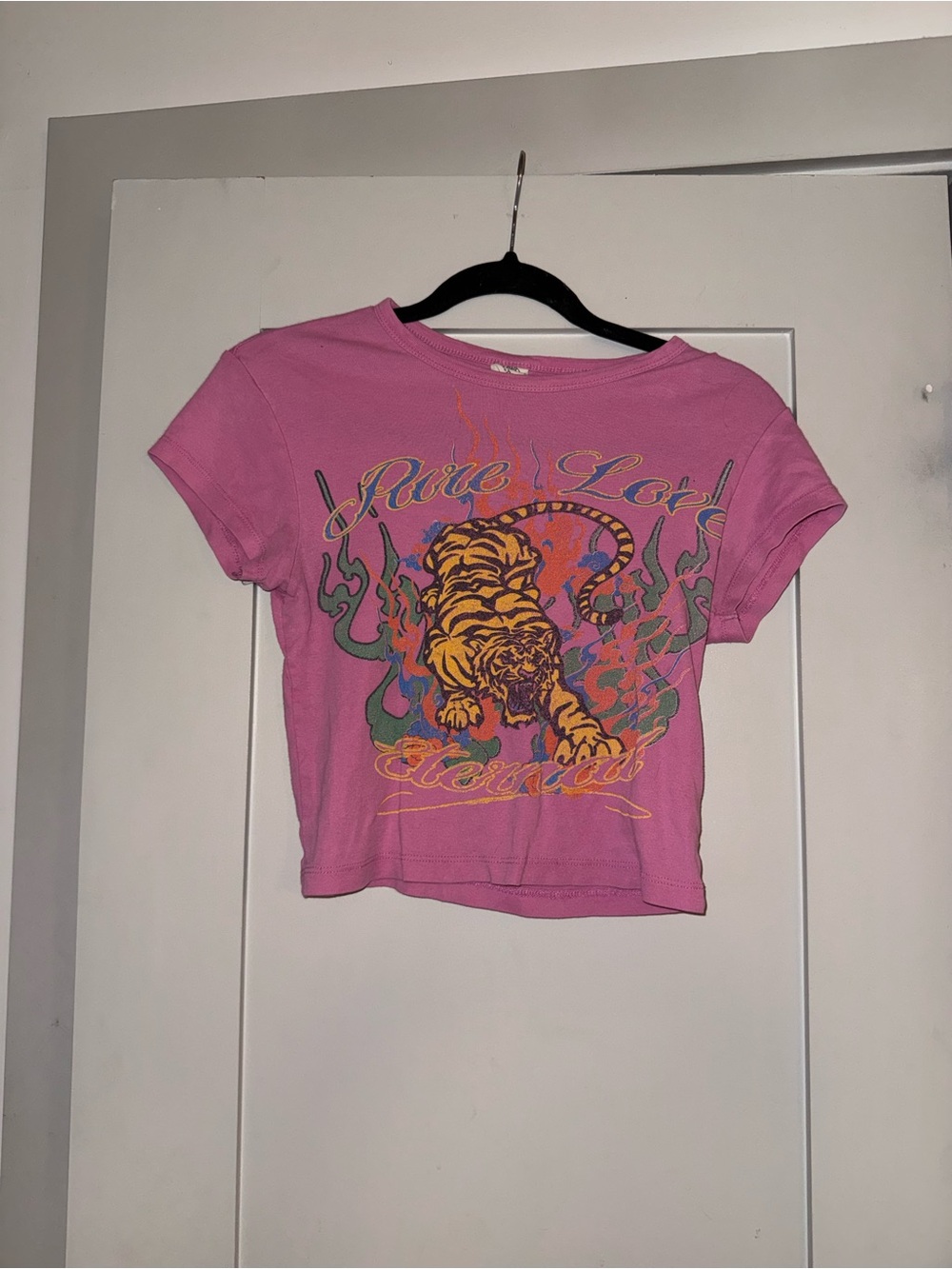Urban Outfitters Pink Tiger Graphic Short Sleeve Tee